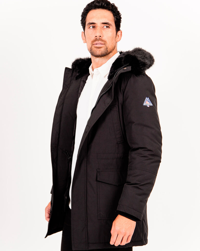 Maison Courch Mid long Parka Centauree with heating / Black