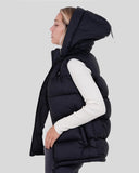 Maison Courch lämmitettävä Alise toppaliivi Unisex mitoituksella, Heating outerwear Sleeveless puffer with hood, black