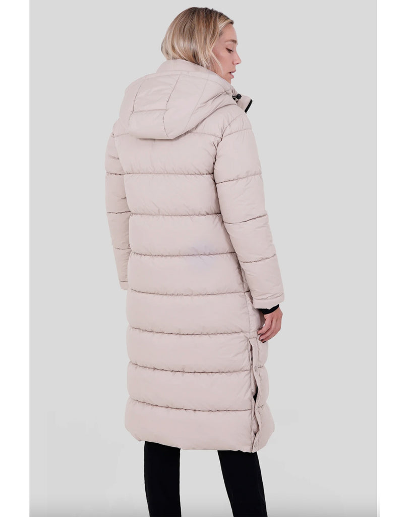 Maison Courch extra long puffer with hood Astragale, Beige