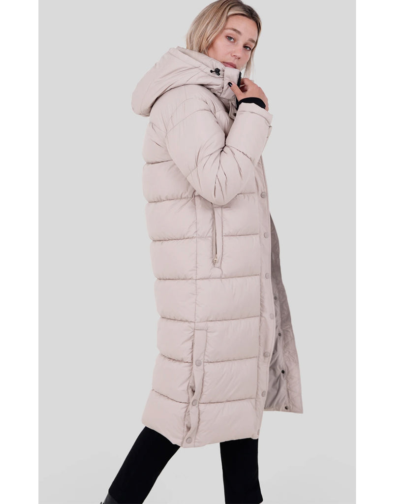 Maison Courch extra long puffer with hood Astragale, Beige