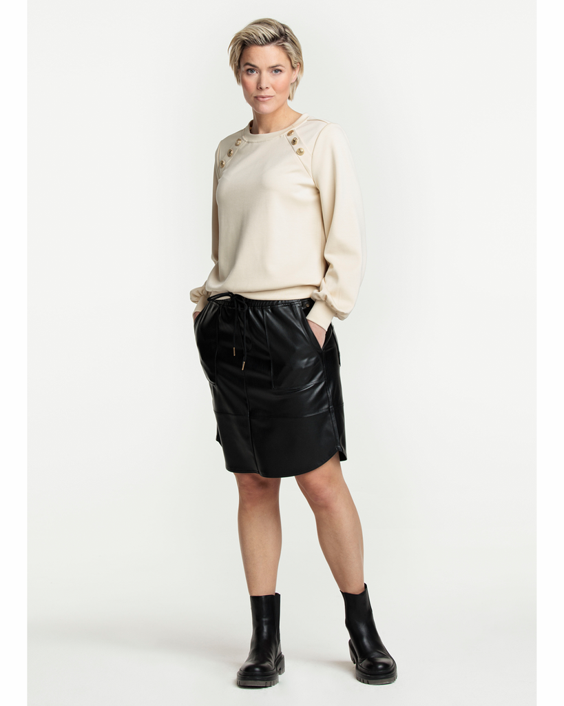 Tramontana musta tekstiilinahkainen hame, Skirt PU Mini, Black